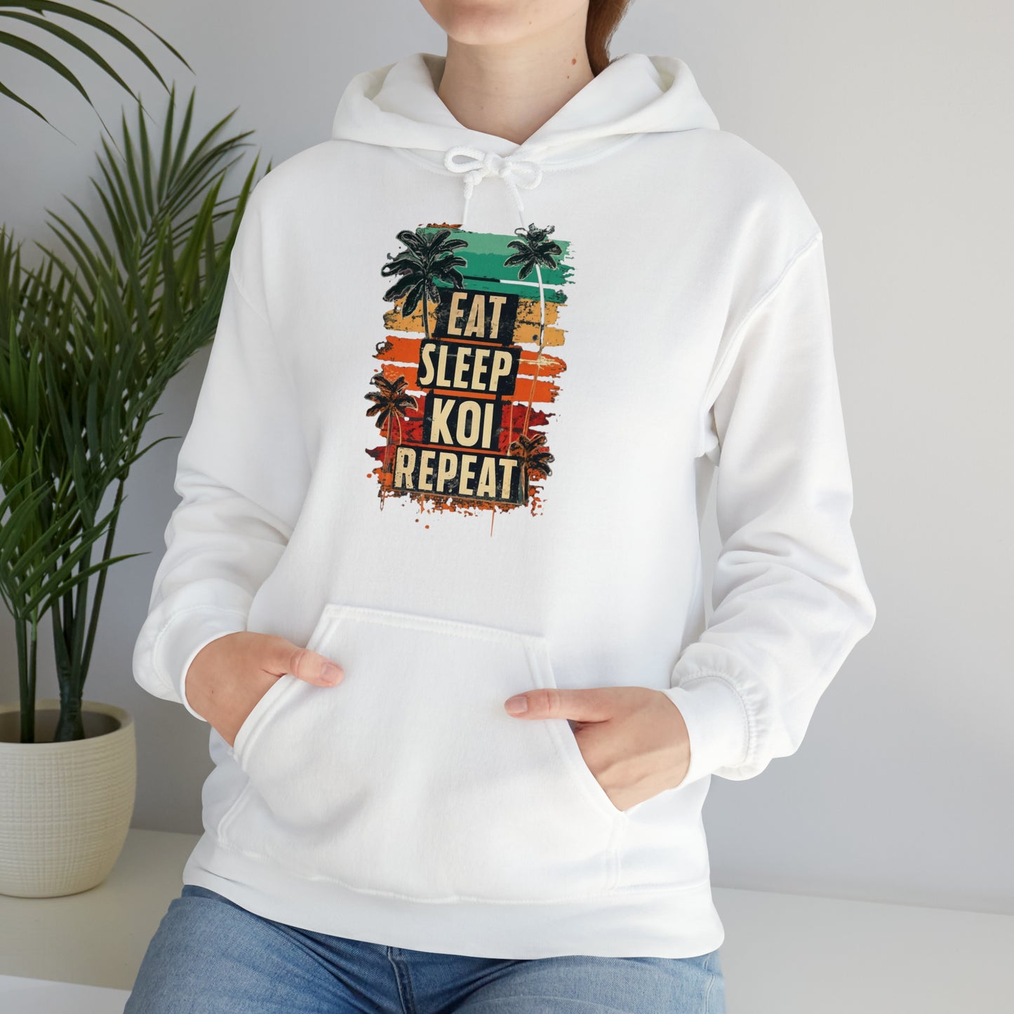 Eat, sleep, Koi, repeat - Unisex Heavy Blend™ Hooded Sweatshirt