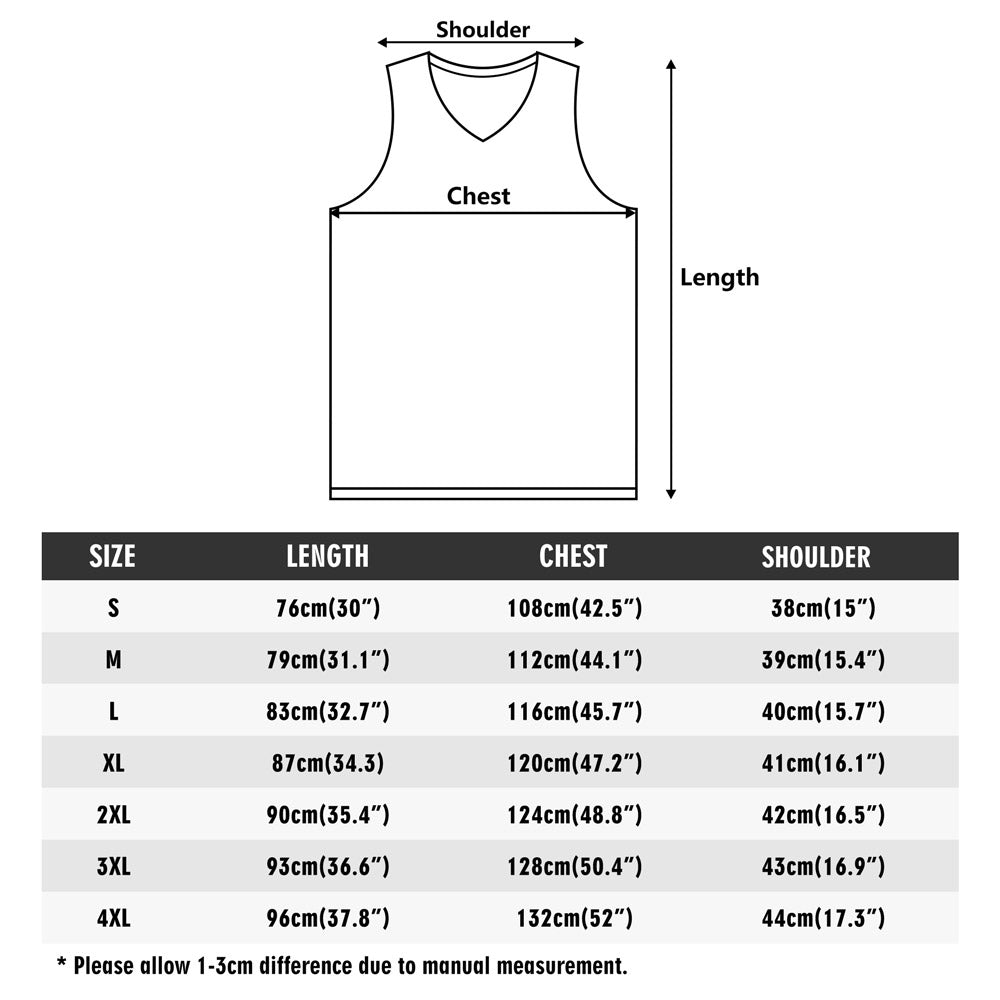 All Over Print Basketball Jersey Tank Top - Showa Design blau