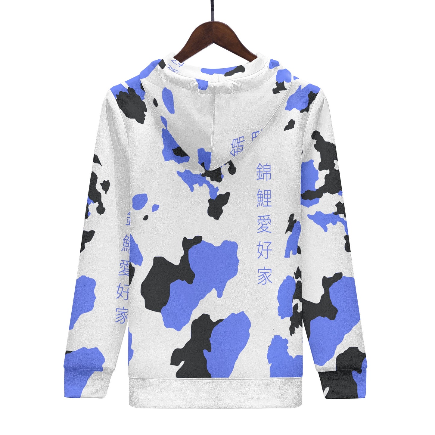 Mens All Over Print Basic Hoodie- Showa Design blau