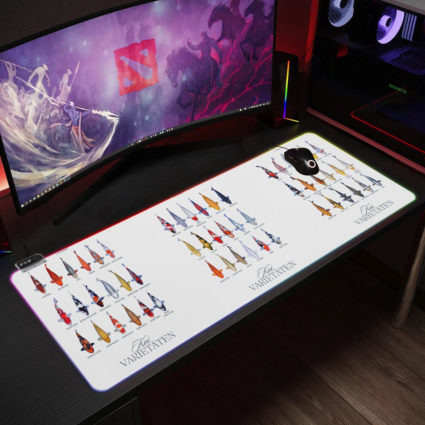 Gamingpad mit transparenten LED RGB für ein magisches Workspace-Erlebnis