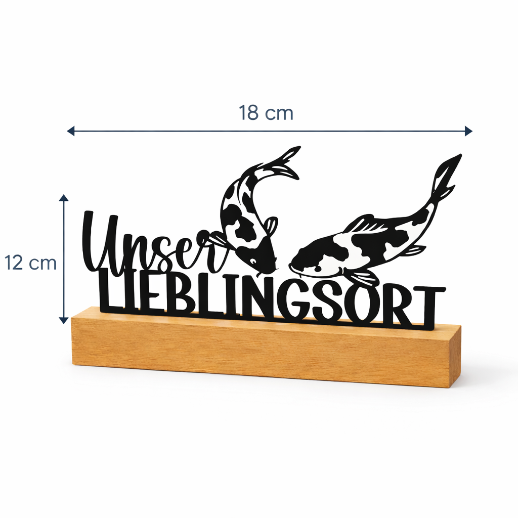 Unser Lieblingsort – Koi Aufsteller mit Herz