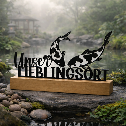 Unser Lieblingsort – Koi Aufsteller mit Herz
