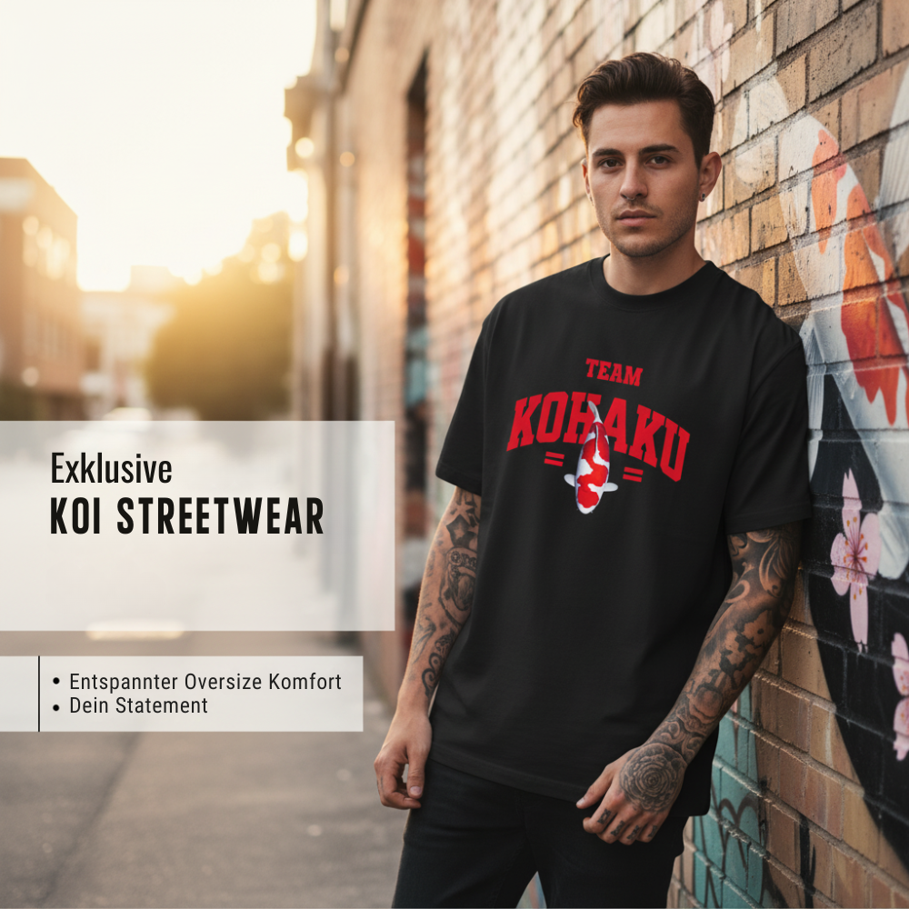 Team Kohaku Oversize T-Shirt – Koi Design Streetwear Style